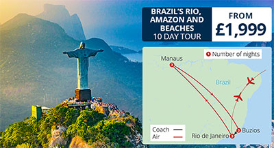 Holiday Tours Brazil's Rio, Amazon & Beaches